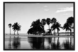 Gerahmter Kunstdruck Schwarzes Florida - Miami Shadow Beach