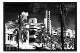 Gerahmter Kunstdruck Schwarzes Florida - wundervolles Miami Beach Art Deco