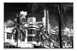 Póster Florida negra - Maravilloso Art Deco de Miami Beach