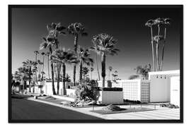 Gerahmter Kunstdruck Schwarzes Kalifornien - Retro Weißes Haus