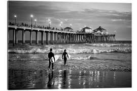 Galleriprint Black California - Huntington Beach Surf City