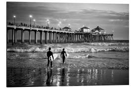 Magnettafel Schwarzes Kalifornien - Huntington Beach Surf City
