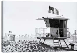 Quadro em tela Black California - Lifeguard Towers