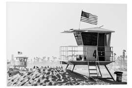 Foam board print Black California - Lifeguard Towers