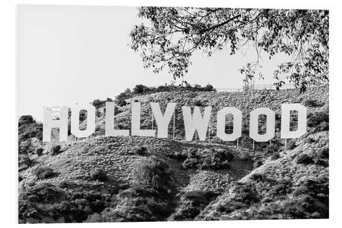 PVC-taulu Black California - Los Angeles Hollywood Sign