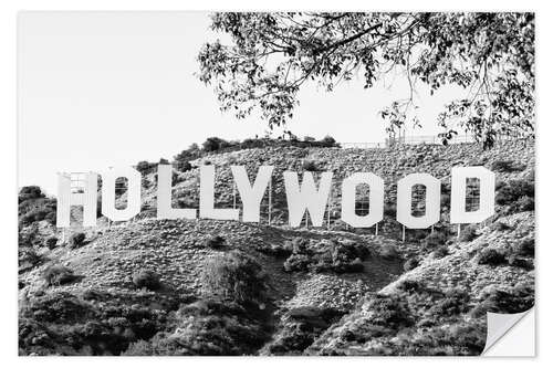 Selvklebende plakat Black California - Los Angeles Hollywood Sign