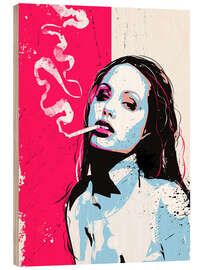 Wood print Angelina Jolie