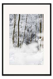 Gerahmter Kunstdruck Bäume im Schnee