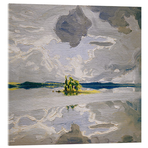 Acrylglasbild Wolken über einem See