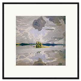 Gerahmter Kunstdruck Wolken über einem See