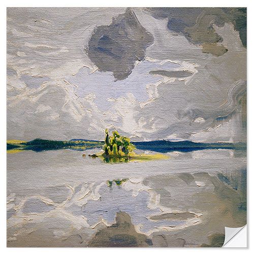 Selvklæbende plakat Clouds above a lake