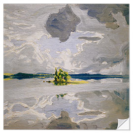 Selvklæbende plakat Clouds above a lake