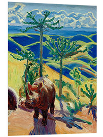 Obraz na PCV Rhinoceros and Euphorbia Trees
