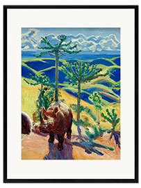 Impression artistique encadrée Arbres rhinocéros et euphorbe