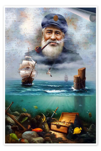 Poster Mappa del tesoro del capitano