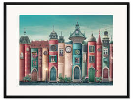 Gerahmter Kunstdruck Buchstadt