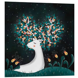 Foam board print White stag with tree antlers