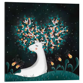 Gallery print White stag with tree antlers