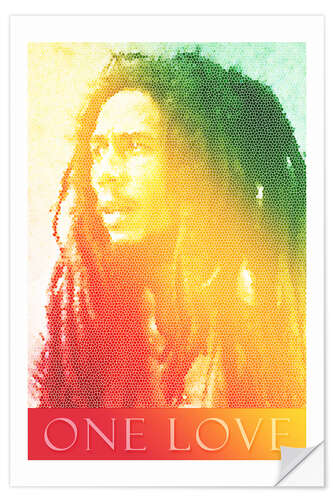 Wandsticker Bob Marley One Love