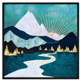 Gerahmter Kunstdruck Fluss im Winter