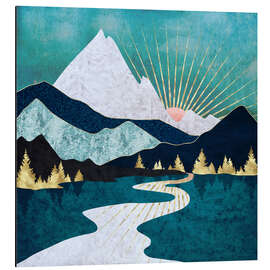 Magnettafel Fluss im Winter