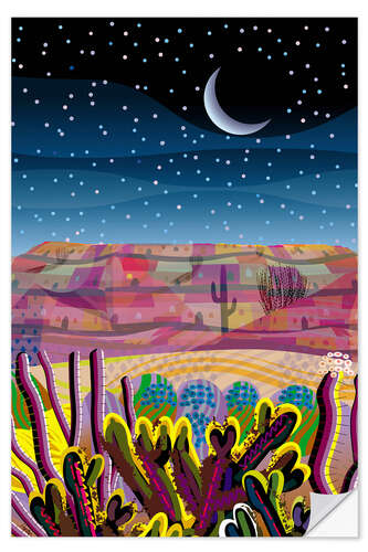 Självhäftande poster Starry Night sky in Desert