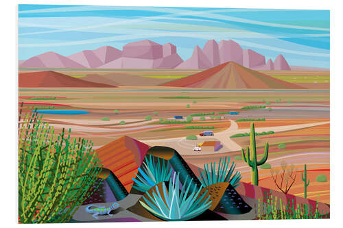 Foam board print Landscape of Arizona Desert