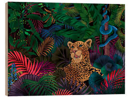 Hout print Jungle creatures