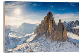 Trätavla Tre Cime di Lavaredo, Dolomites