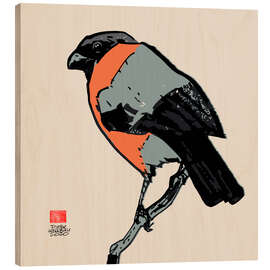 Wood print Bullfinch