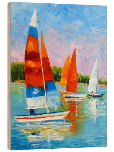 Wood print Regatta