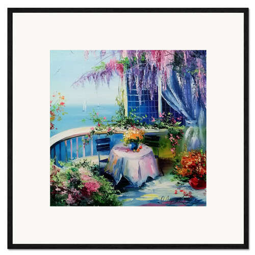 Inramat konsttryck Romance by the sea