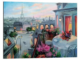 Tableau en aluminium Paris pour deux amoureux