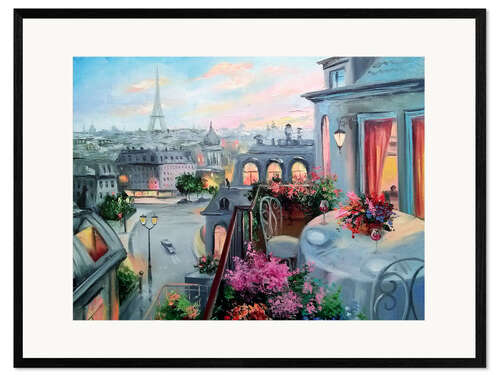 Plakat artystyczny premium w ramie Paris for two lovers