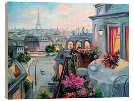 Print på træ Paris for two lovers