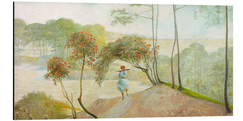 Aluminium print Landscape with rowan trees