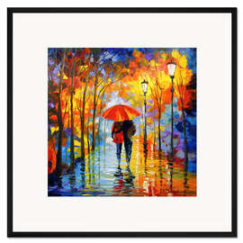 Gerahmter Kunstdruck Spaziergang im Park