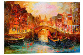 Magnettafel Abend in Amsterdam