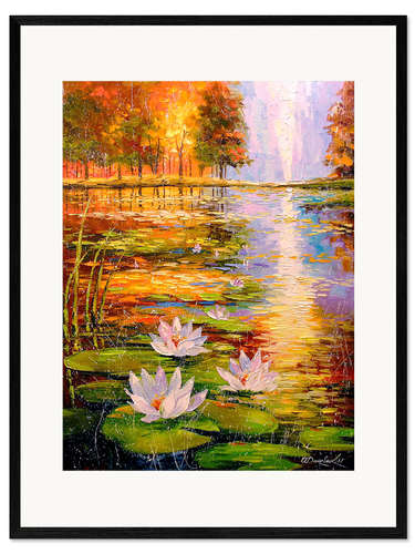 Plakat artystyczny premium w ramie Autumn pond