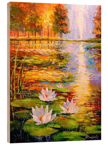 Wood print Autumn pond