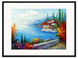 Gerahmter Kunstdruck Stadt und Meer