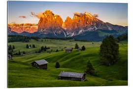 Gallery print Alpenglow on the Alpe di Siusi in South Tyrol