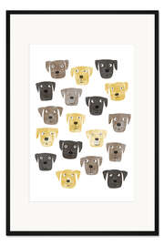 Gerahmter Kunstdruck Labrador- &amp; Retriever-Hunde