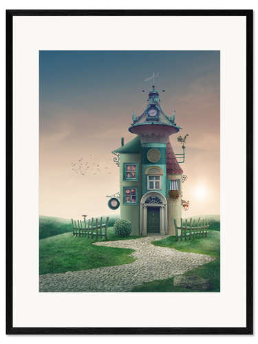 Kunsttryk i ramme Magic house