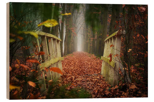 Wood print A bridge to fall