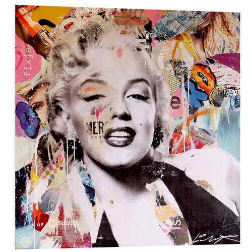 Hartschaumbild Marilyn Monroe Pop Art Smile