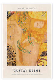 Veggbilde  All Art Is Erotic - Gustav Klimt
