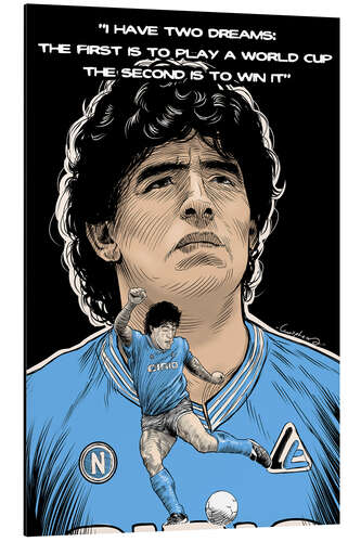 Tableau en aluminium Diego Armando Maradona