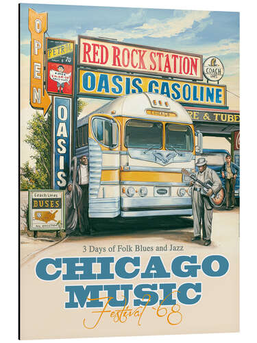 Aluminium print Chicago Music Festival '68