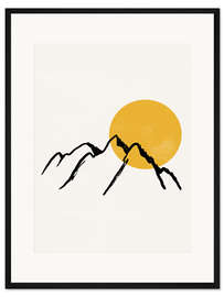Gerahmter Kunstdruck Sonnenaufgang in den Bergen III